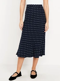 Crepe A-Line Midi Skirt