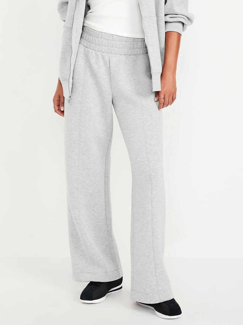 High-Waisted Bounce Fleece Wide-Leg Sweatpants