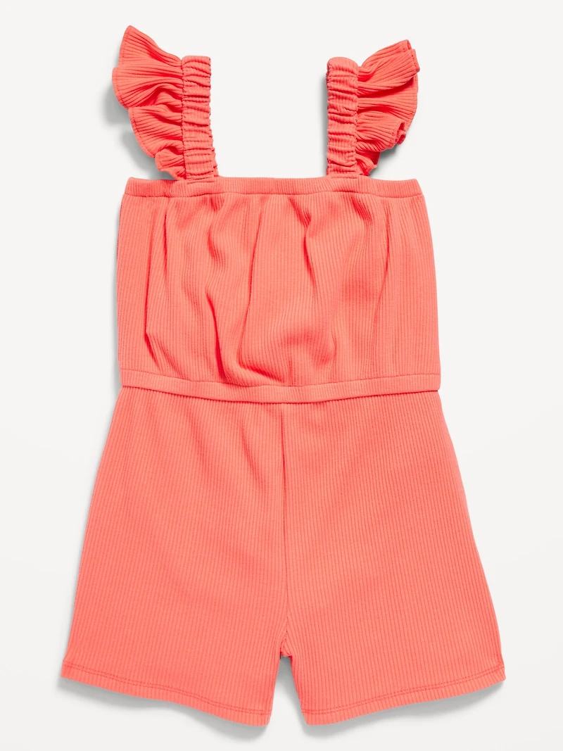 Sleeveless Ribbed Romper for Toddler Girls