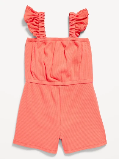 Sleeveless Ribbed Romper for Toddler Girls