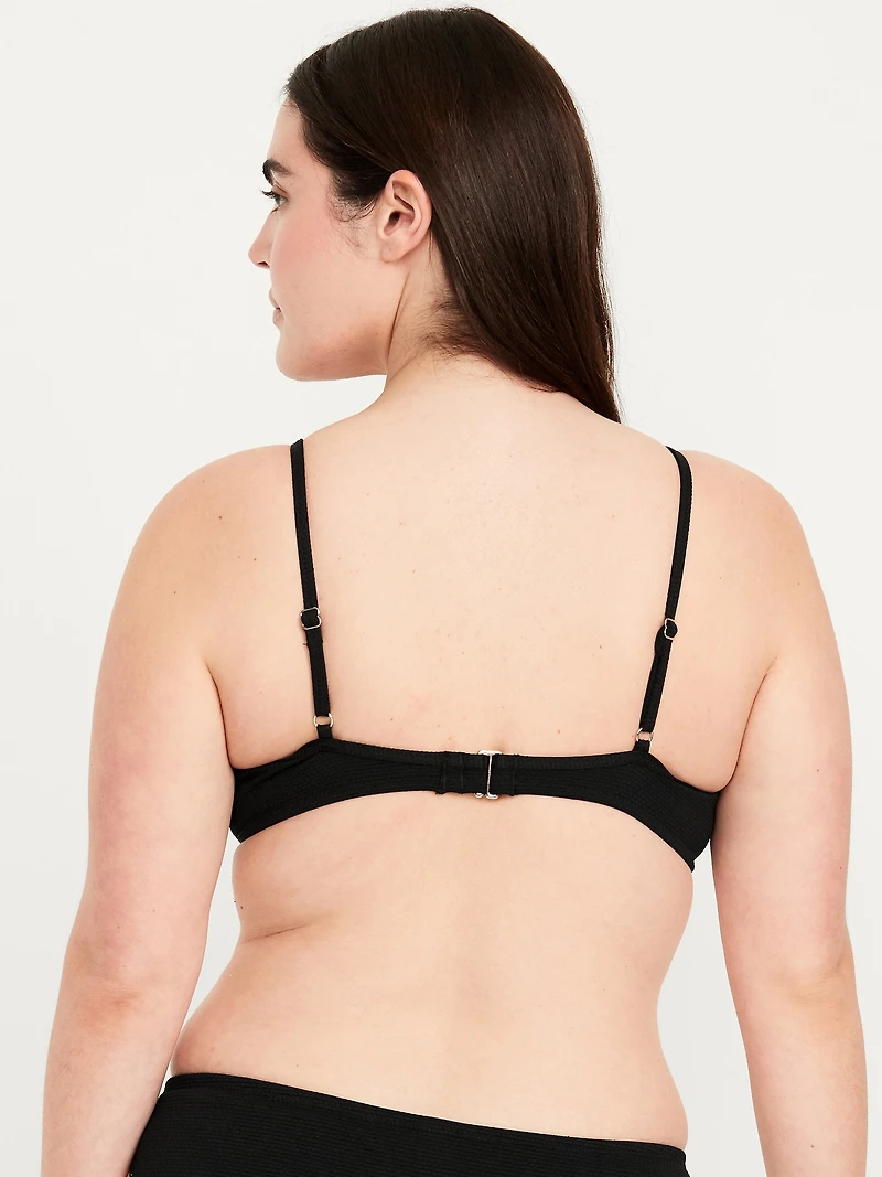 Textured Underwire Balconette Swim Top