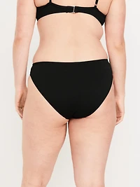 Mid-Rise Textured Bikini Swim Bottoms