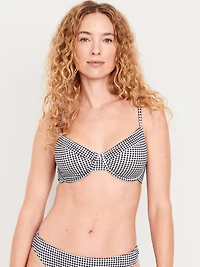 Textured Underwire Balconette Swim Top