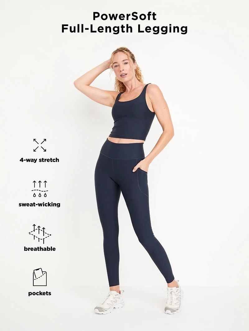 High-Waisted PowerSoft Full-Length Pocket Leggings