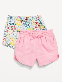 Dolphin-Hem Shorts 2-Pack for Toddler Girls