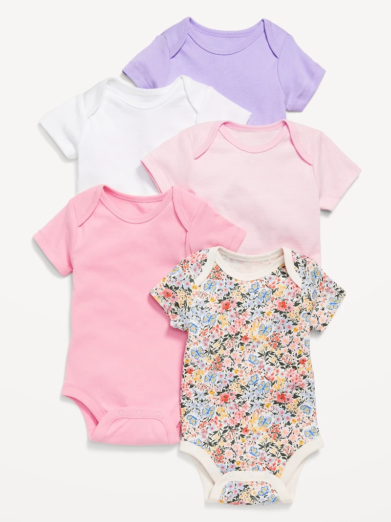 Short-Sleeve Bodysuit 5-Pack for Baby