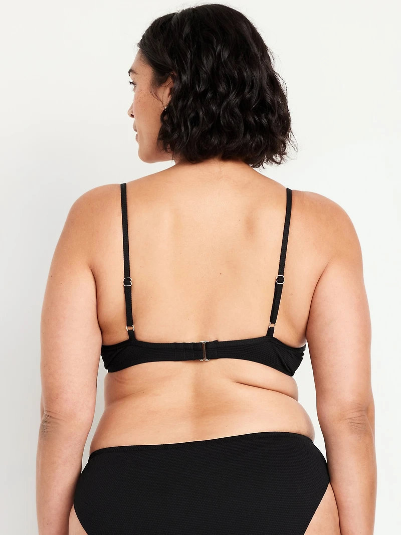 Textured Underwire Balconette Swim Top