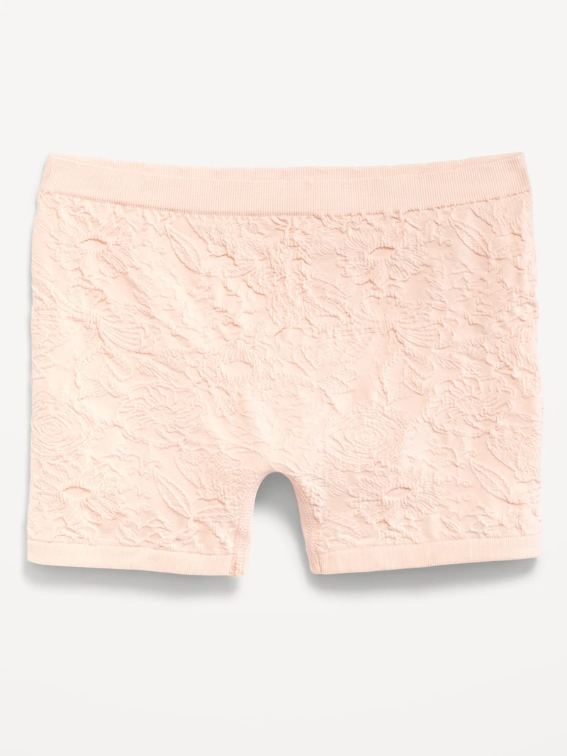 Mid-Rise Seamless Lace Boyshort Underwear