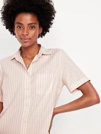 Striped Mini Shirt Dress