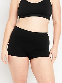 Mid-Rise Seamless Ribbed Boyshort Underwear