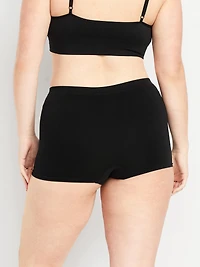Mid-Rise Seamless Ribbed Boyshort Underwear