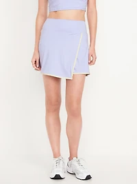 High-Waisted PowerSoft Faux-Wrap Skort