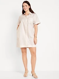 Striped Mini Shirt Dress
