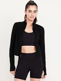 StudioSmooth Full-Zip Cropped Jacket