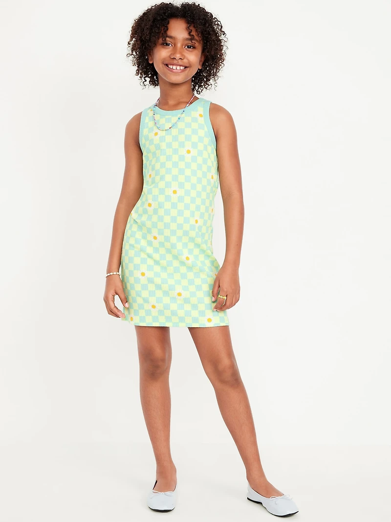 Printed Fitted Sleeveless Dress for Girls