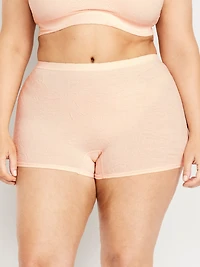 Mid-Rise Seamless Lace Boyshort Underwear