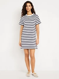 Vintage Crew-Neck Mini T-Shirt Dress