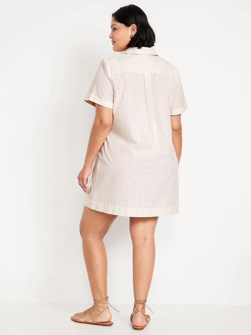 Striped Mini Shirt Dress