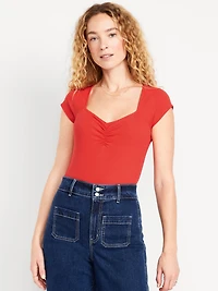 Double-Layer Cinched Bodysuit