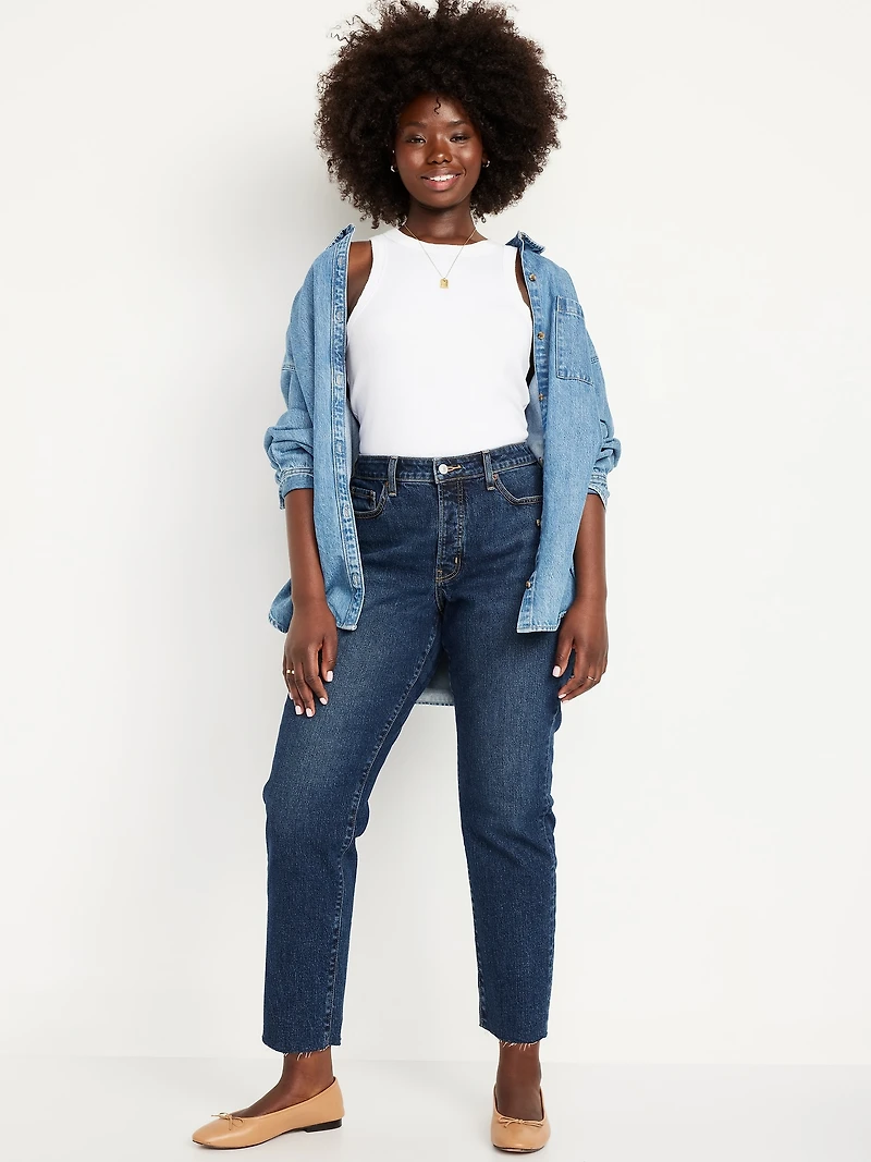 Curvy High-Waisted OG Straight Button-Fly Ankle Jeans