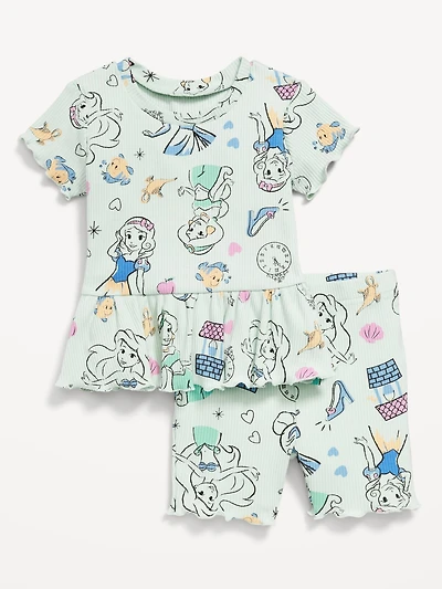 Disney© Ribbed Lettuce-Edge Top and Shorts Set for Baby
