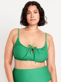 Matte Ruched Bikini Swim Top