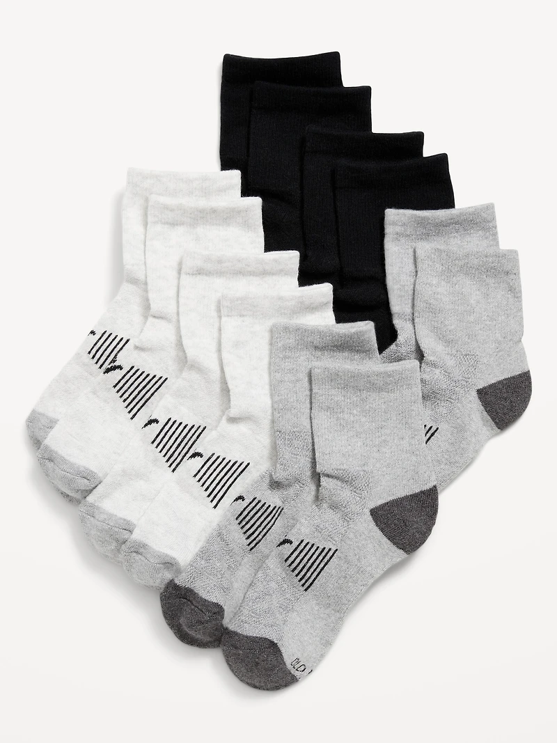 Gender-Neutral Quarter Crew Go-Dry Socks 6-Pack for Kids