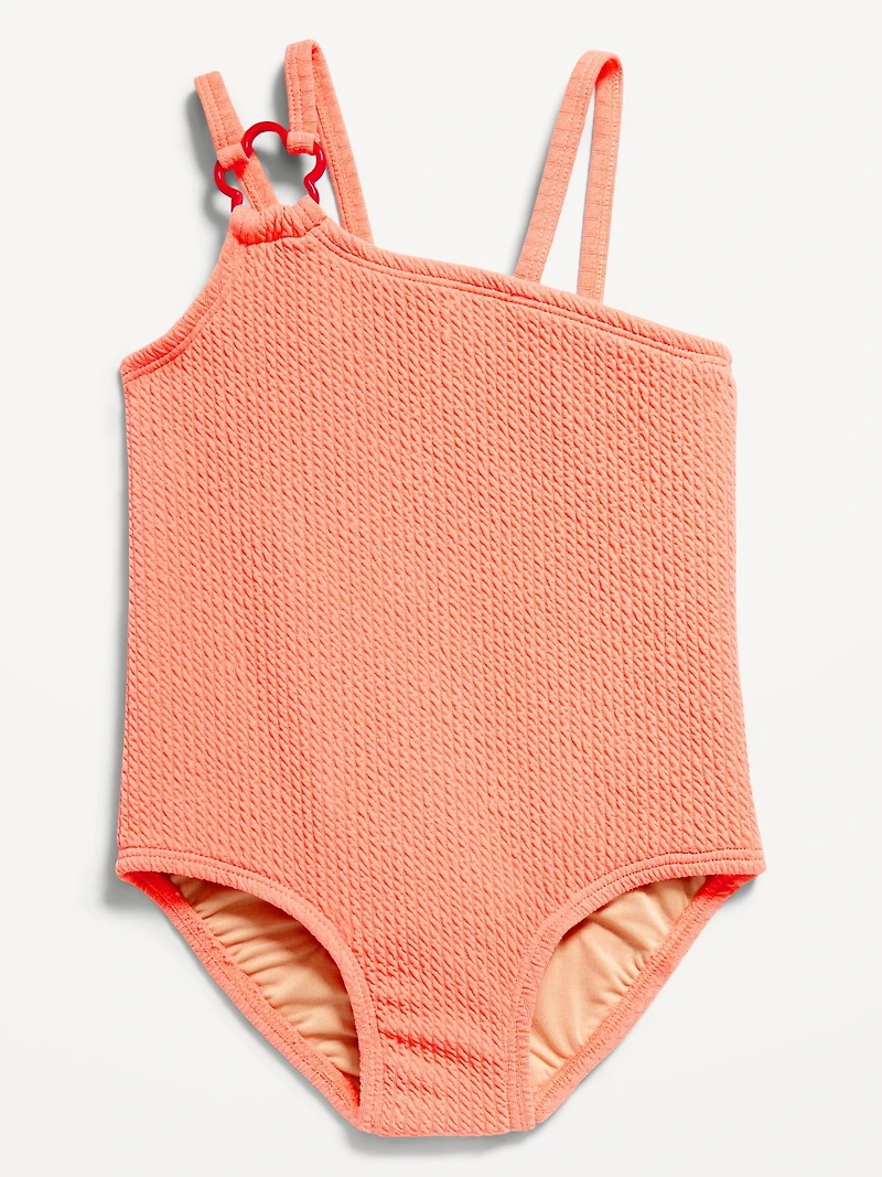 Textured Asymmetric One-Piece Swimsuit for Toddler & Baby