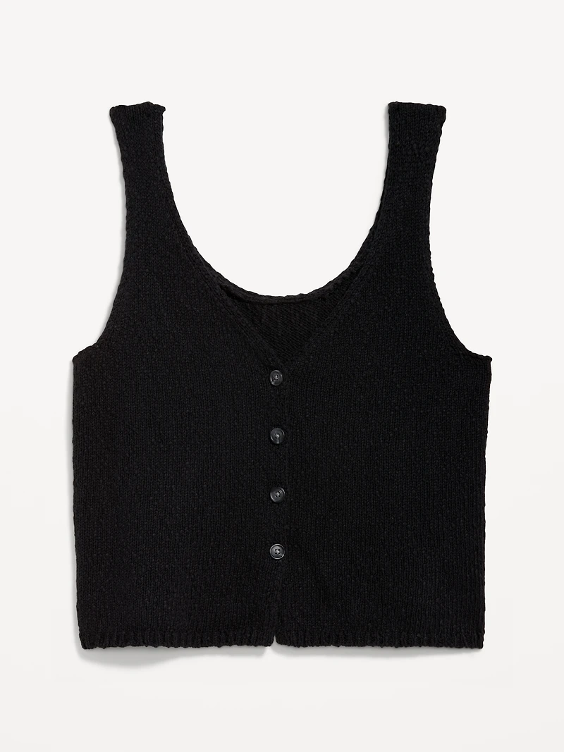 Button-Front Sweater Vest