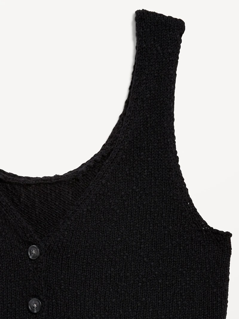 Button-Front Sweater Vest