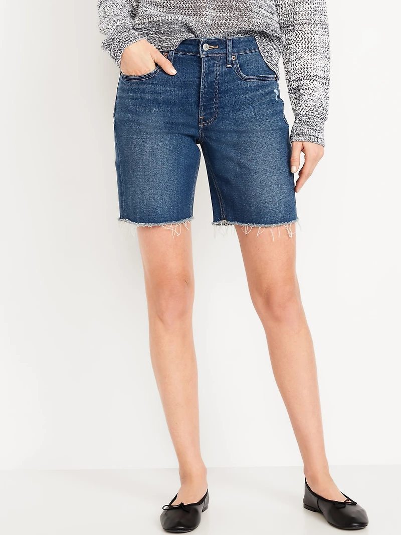 High-Waisted OG Button-Fly Jean Shorts -- 7-inch inseam