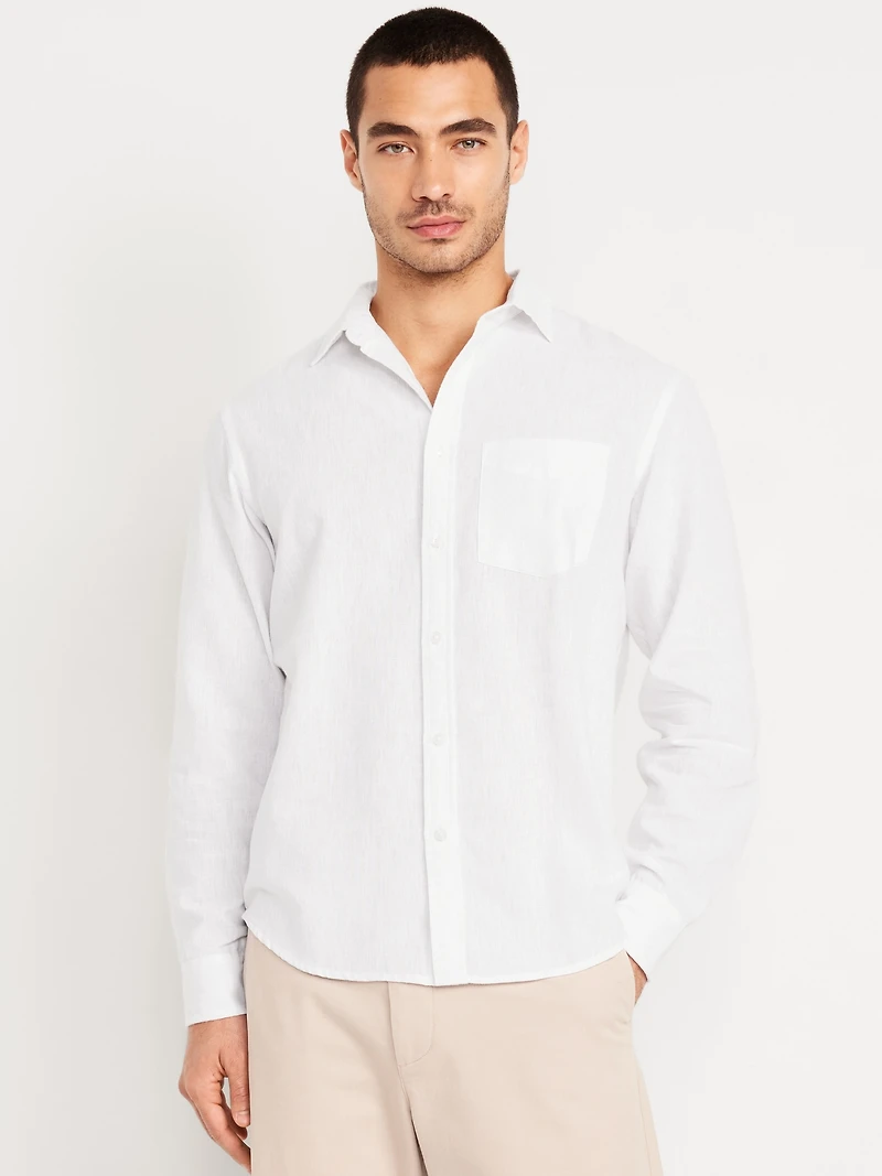 Classic Fit Linen-Blend Shirt