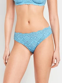 Mid-Rise Lace Bikini Underwear