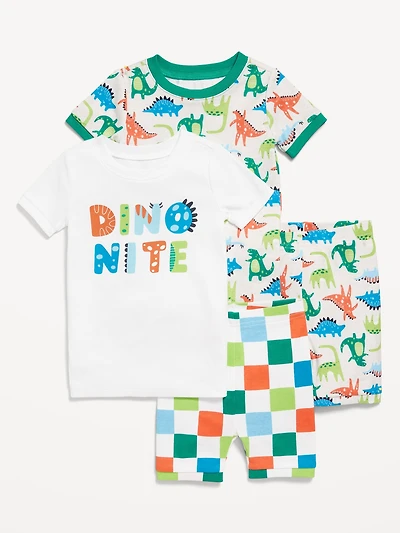 Snug-Fit Graphic Pajama 4-Piece Set for Toddler & Baby