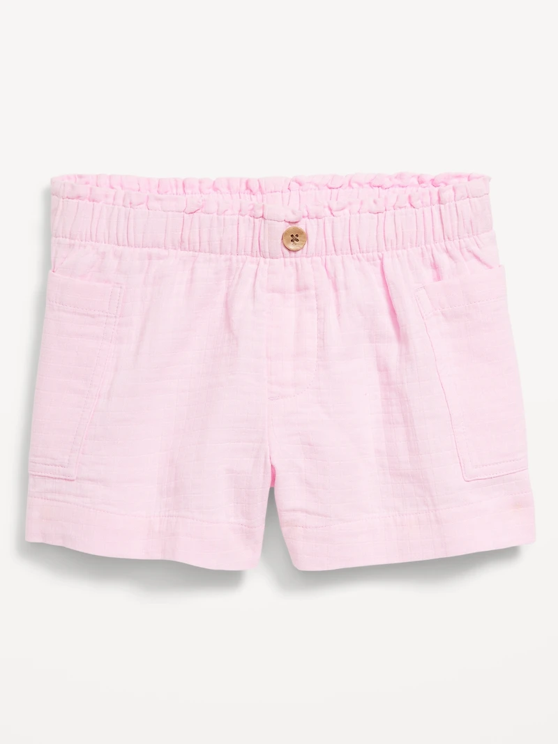 Loose Double-Weave Utility Shorts for Girls