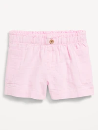 Loose Double-Weave Utility Shorts for Girls