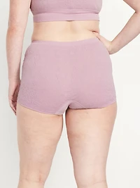 Mid-Rise Seamless Lace Boyshort Underwear