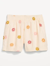 High-Waisted Linen-Blend Pull-On Shorts -- 3.5-inch inseam