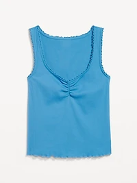 Ribbed Cinched-Front Tank Top