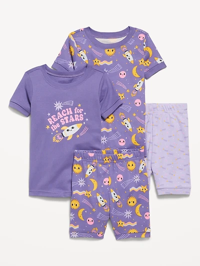 Snug-Fit Graphic Pajama 4-Piece Set for Toddler & Baby