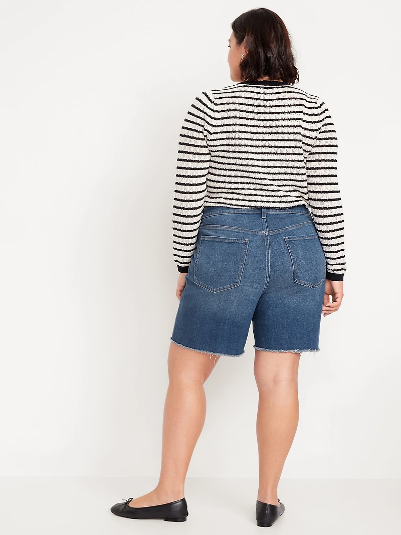 High-Waisted OG Button-Fly Jean Shorts -- 7-inch inseam