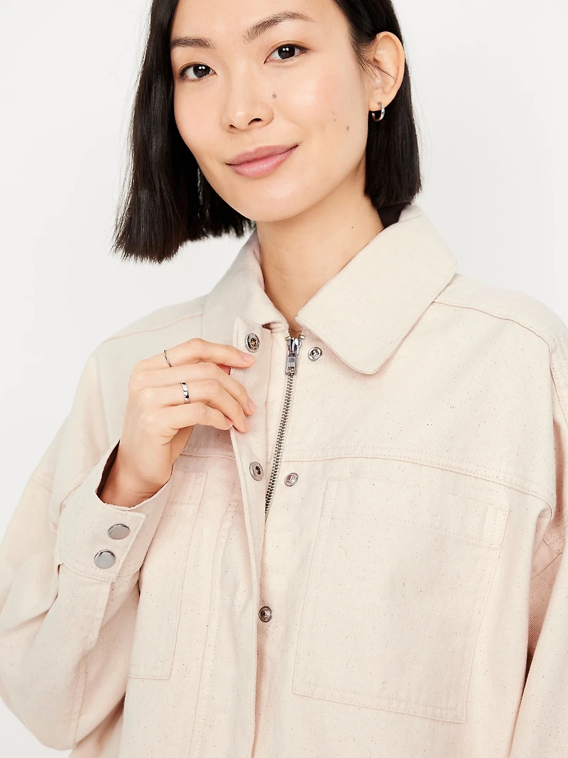 Canvas Crop Utility Jacket