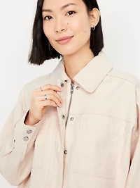 Canvas Crop Utility Jacket
