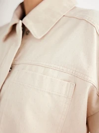 Canvas Crop Utility Jacket