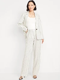 Extra High-Waisted Linen-Blend Taylor Wide-Leg Trouser Pants