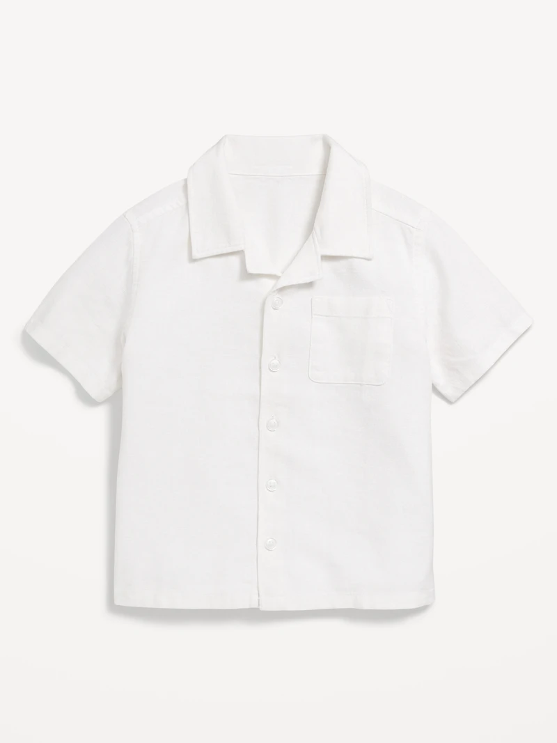 Linen-Blend Pocket Shirt for Toddler Boys