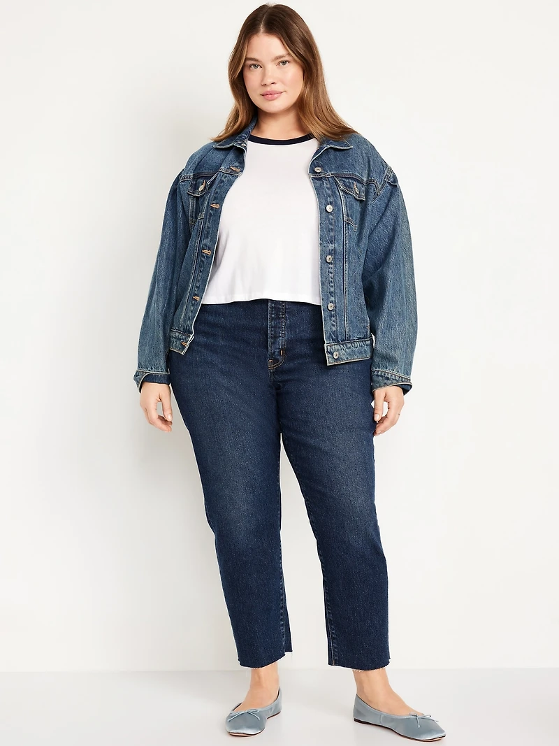 Curvy High-Waisted OG Straight Button-Fly Ankle Jeans
