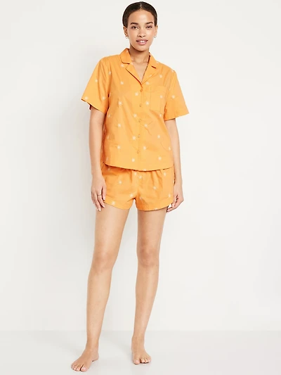 Poplin Pajama Short Set