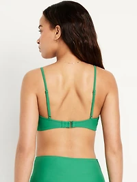 Matte Ruched Bikini Swim Top