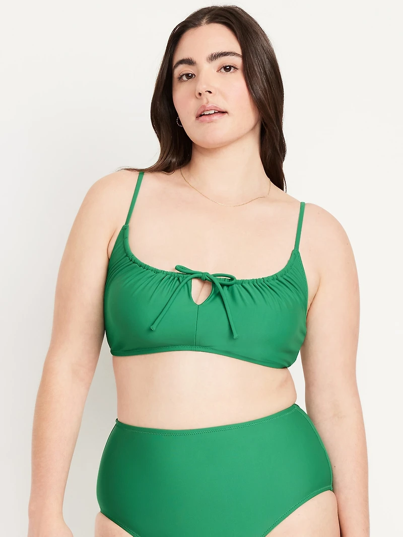 Matte Ruched Bikini Swim Top